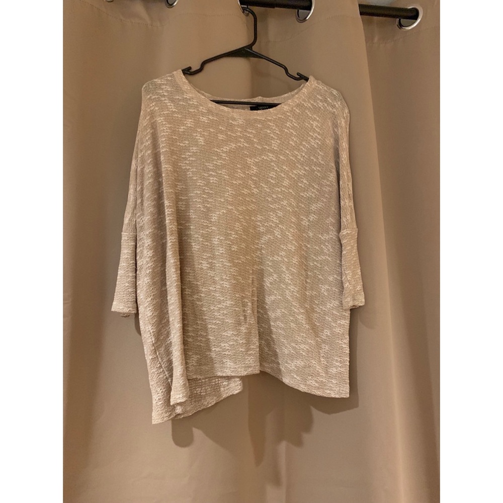 Tan three quarter sleeve sweater
